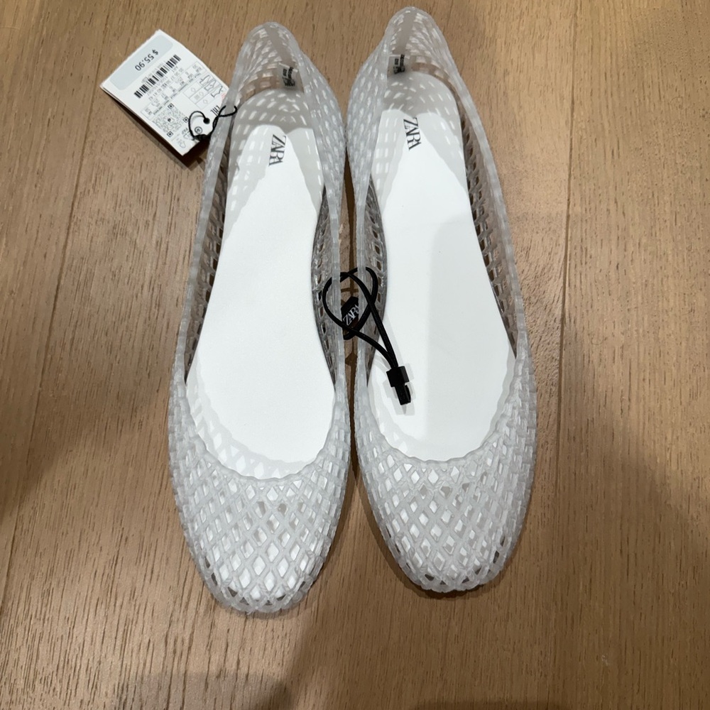 Zara clear rubber loafers